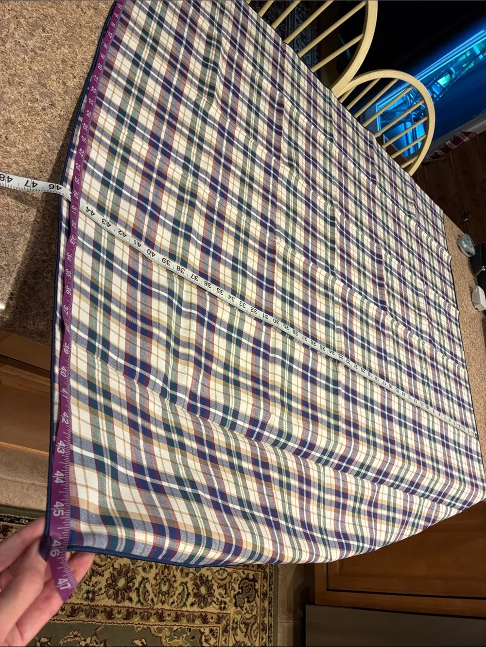 Longaberger Woven Traditions Plaid Fabric Square SMELLS MUSTY